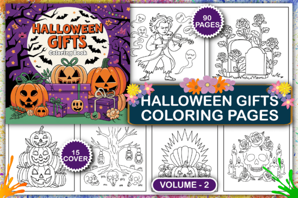 Download Halloween Gifts Coloring Pages V-2 - Premium Resources