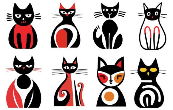 Download Minimalist Cat Illustrations - Illustration Collection