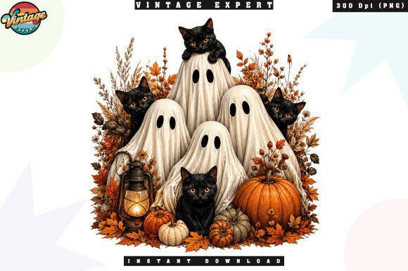 Download Cute Ghost Cat Halloween PNG - Premium Resources