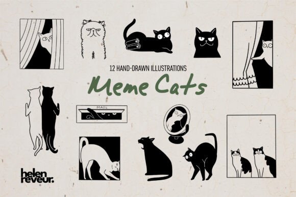 Download Funny Meme Cat Illustrations - Illustration Collection