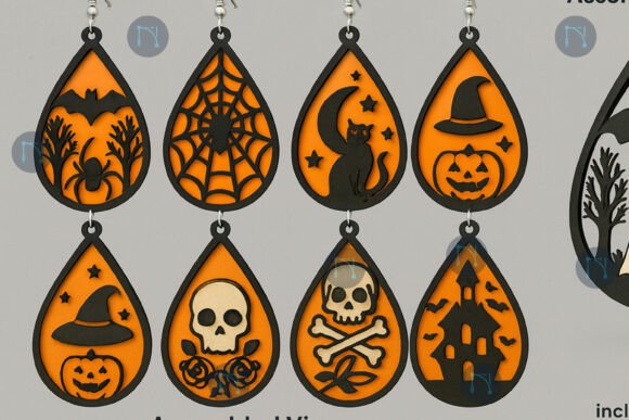 Download Laser Cut Halloween Earring SVG Bundle - Halloween earring Collection