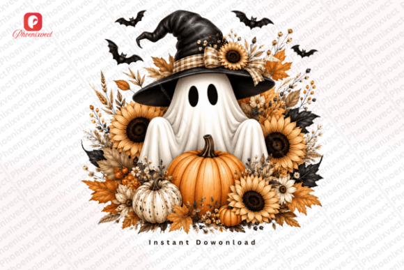 Download Pumpkin Cozy Halloween Fall Ghost PNG - Premium Resources