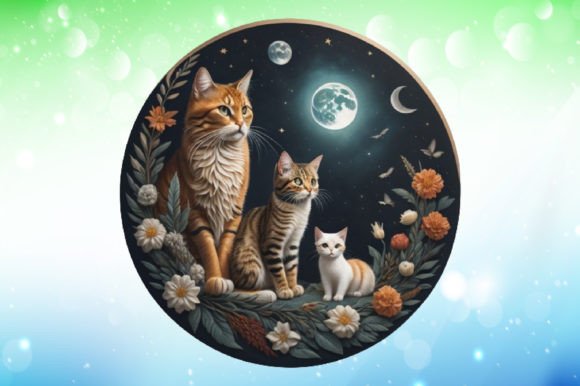 Download Celestial Cat Illustrations - Illustration Collection