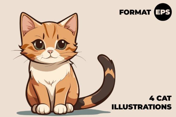 Download 4 Cat Illustrations - Illustration Collection