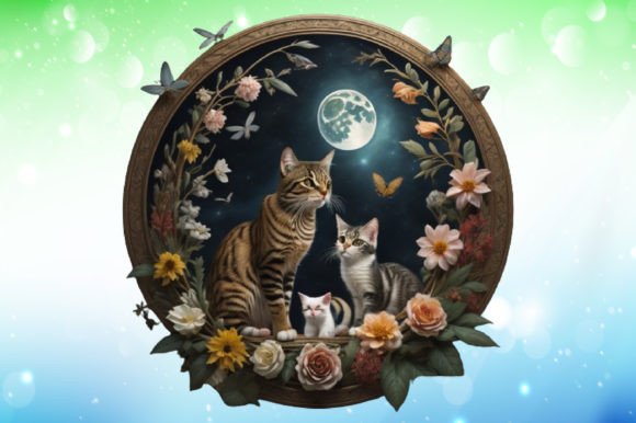 Download Celestial Cat Illustrations - Illustration Collection
