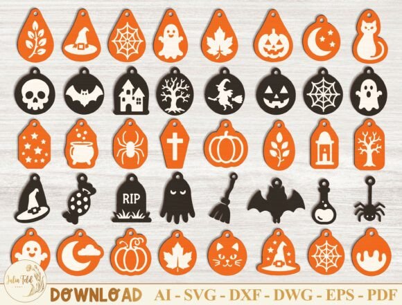 Download 40+ Halloween Earring SVG Bundle - Halloween earring Collection